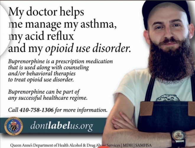 Image of a promotional message for treatment for OUD.
