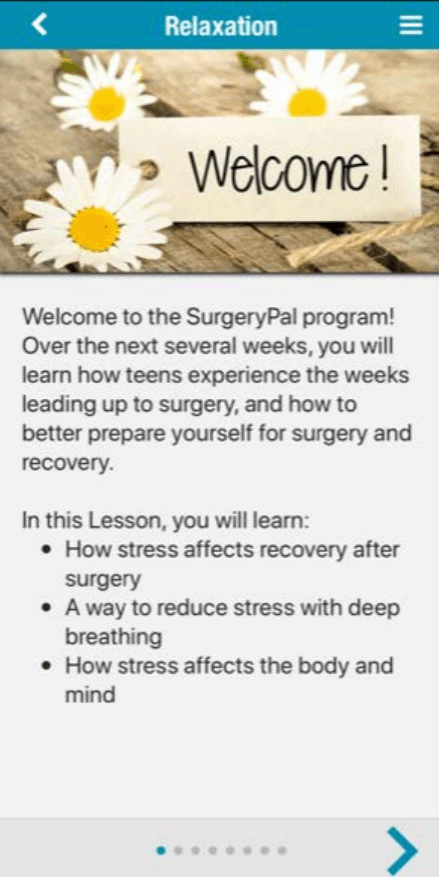 Screenshot from SurgeryPal app