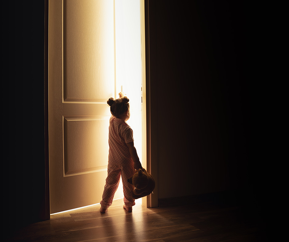 Child opening door