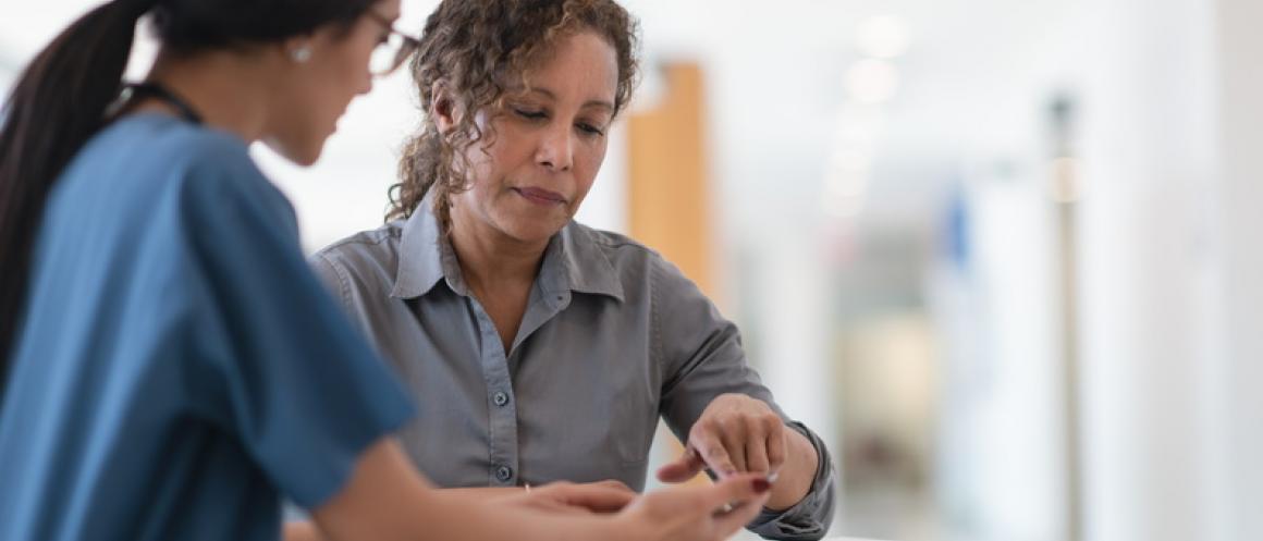 healthcare provider talking to patient