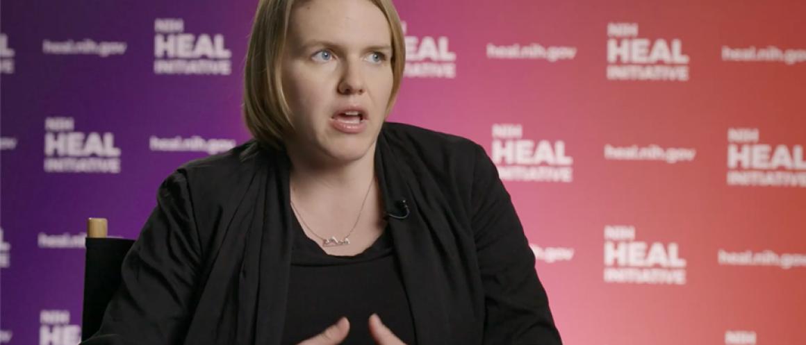 Chelsea Shover, Ph.D. speaks to the camera